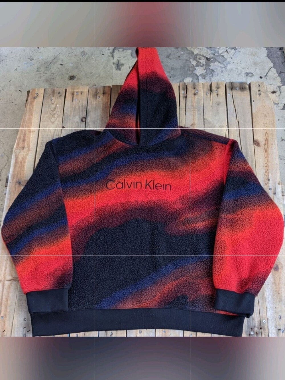 N.W.O.T. 2000s Calvin Klein tie dye fleece hoodie  men's Size XL